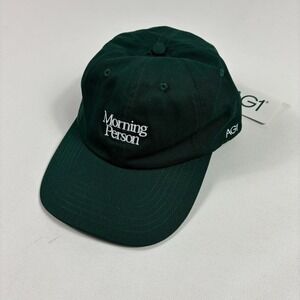 AG1 Morning Person Hat Cap Strap Back Mens One Size Green Baseball Embroidered